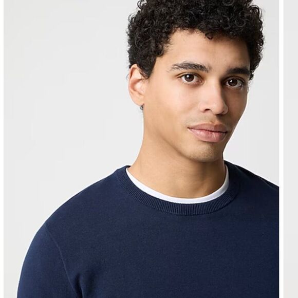 J. Crew Factory AZ229 Navy Cotton Crewneck Sweater size medium NWT - Picture 2 of 9